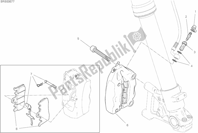 All parts for the Front Brake System of the Ducati Scrambler Desert Sled USA 803 2019